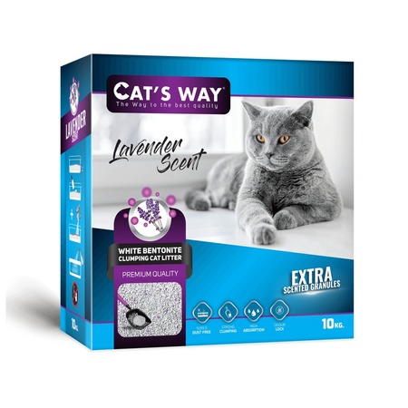 Cats way Box White Cat Litter With Lavander And Purple Granule наполнитель для кошачьего туалета с ароматом лаванды - 6 л ( коробка) фото 1