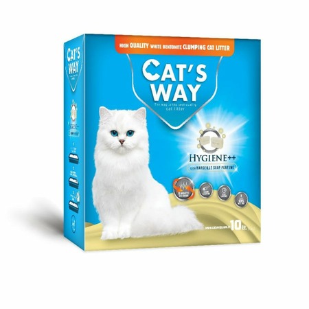 Cats way Box White Cat Litter With Marseille Soap наполнитель комкующийся для кошачьего туалета с ароматом марсельского мыла (коробка) - 10 л фото 1