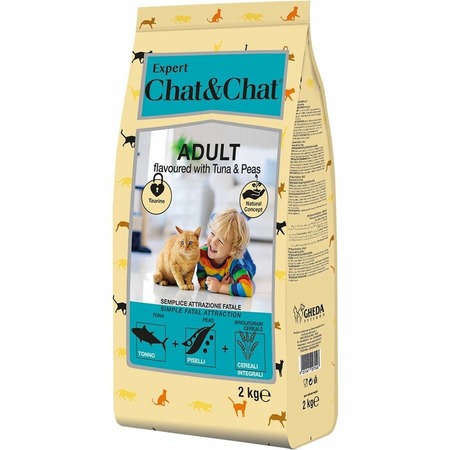 Chat&Chat Expert Premium сухой корм для взрослых кошек с тунцом и горохом - 2 кг фото 1