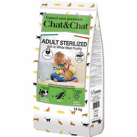 Chat&Chat Expert Premium Sterilised сухой корм для стерилизованных кошек, с белым мясом птицы фото 1
