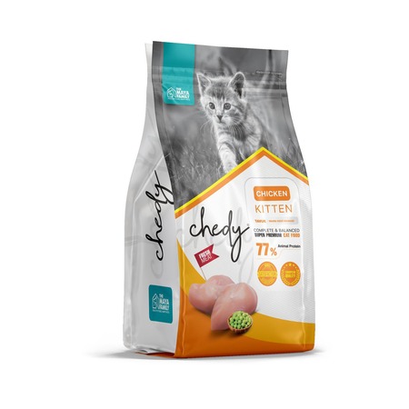 Chedy Kitten полнорационный сухой корм для котят, кормящих и беременных кошек с курицей фото 1