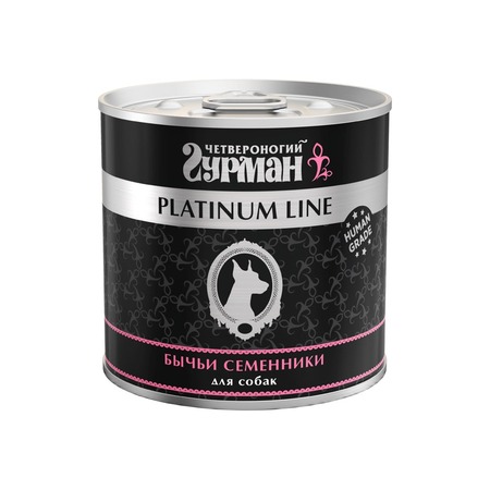 Четвероногий Гурман Platinum line консервированный корм с бычьими семенниками в желе для взрослых собак всех пород - 240 г (12 шт) фото 1