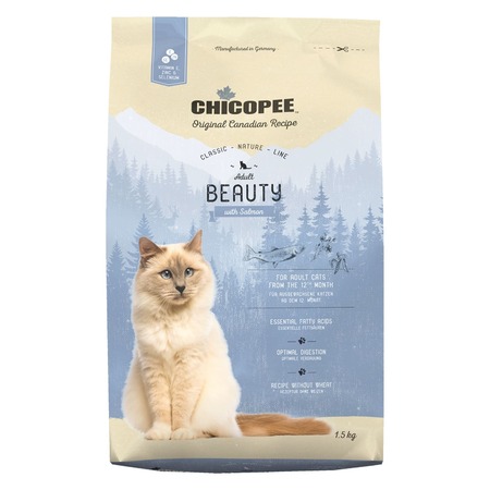 Chicopee CNL Cat Adult Beauty сухой корм для взрослых кошек с лососем - 1,5 кг фото 1