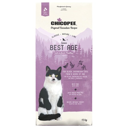 Chicopee CNL Cat Senior Best Age сухой корм для пожилых кошек с птицей фото 1