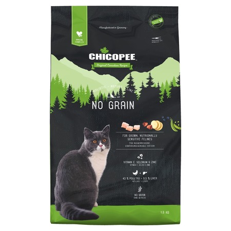 Chicopee HNL Cat No Grain сухой беззерновой корм для кошек с чувствительным пищеварением - 1,5 кг фото 1
