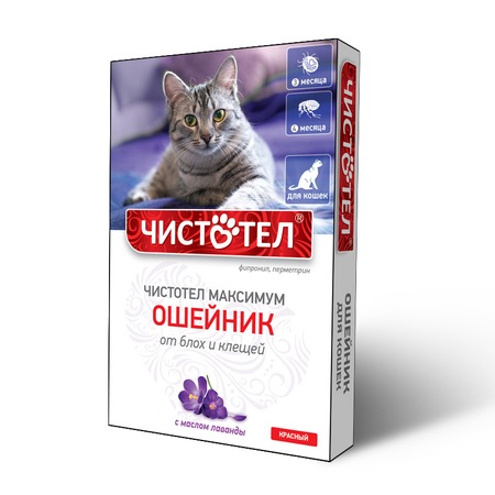 Чистотел Максимум Ошейник для кошек красный фото 1