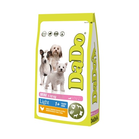 Dado Dog Light Mini Chicken & Rice монобелковый корм для собак мелких пород, склонных к излишнему весу, с курицей и рисом - 700 г фото 1