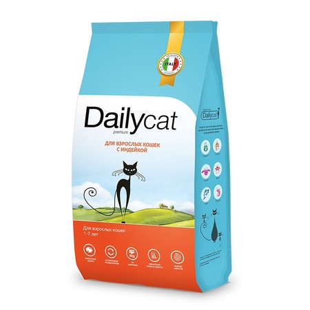 Dailycat Classic line сухой корм для взрослых кошек, с индейкой - 1,5 кг фото 1