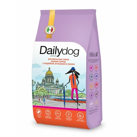 Dailydog Casual сухой корм для взрослых собак мелких пород с индейкой, ягненком и рисом - 12 кг фото 1
