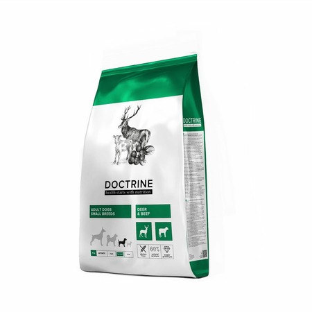 Doctrine сухой беззерновой корм для взрослых собак мелких пород с телятиной и олениной - 8 кг фото 1
