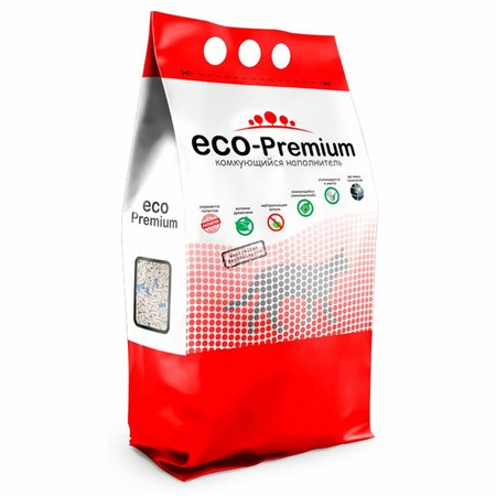 ECO-PremiumGreen комкующийся древесный наполнитель с гранулами зеленого цвета - 55л фото 1