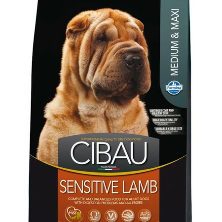 Farmina Cibau Sensitive Lamb Medium & Maxi сухой корм для взрослых собак с чувствительным пищеварением с ягненком - 12 кг фото 1