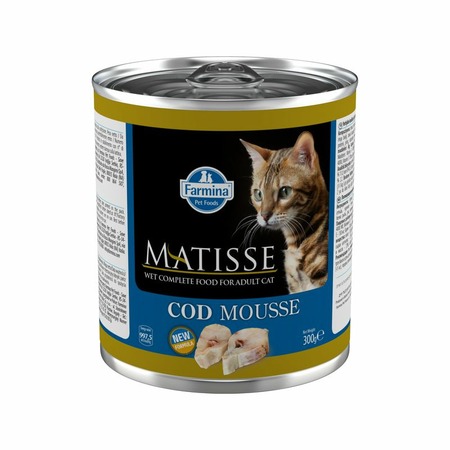 Farmina Matisse Mousse Codfish влажный корм для взрослых кошек, с треской, мусс, в консервах - 300 г фото 1