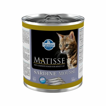 Farmina Matisse Mousse Sardine влажный корм для взрослых кошек, с сардинами, мусс, в консервах - 300 г фото 1