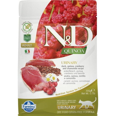 Farmina N&d Cat Grain Free Quinoa Urinary Duck сухой корм для кошек беззерновой для профилактики мочекаменной болезни с уткой - 300 г фото 1