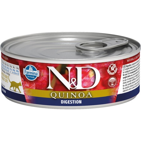 Farmina ND Quinoa влажный корм для взрослых кошек, при чувствительном пищеварении, с киноа и ягненком, в консервах - 80 г фото 1