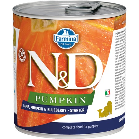Farmina N&D Pumpkin Puppy влажный беззерновой корм для щенков с тыквой, ягненком и черникой - 285 г (6 шт в уп) фото 1