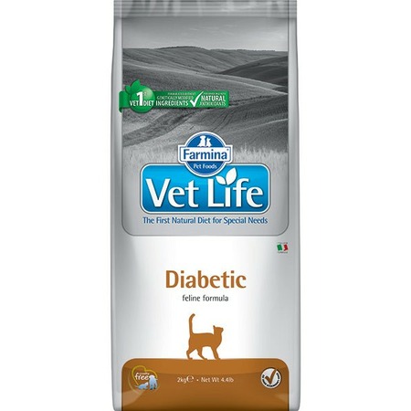 Farmina Vet Life Cat Diabetic ветеринарный диетический сухой корм для взрослых кошек с заболеванием сахарного диабета фото 1