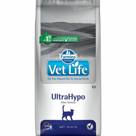 Farmina Vet Life Cat Ultrahypo ветеринарный диетический сухой корм для взрослых кошек с неблагоприятными реакциями на пищу - 5 кг фото 1