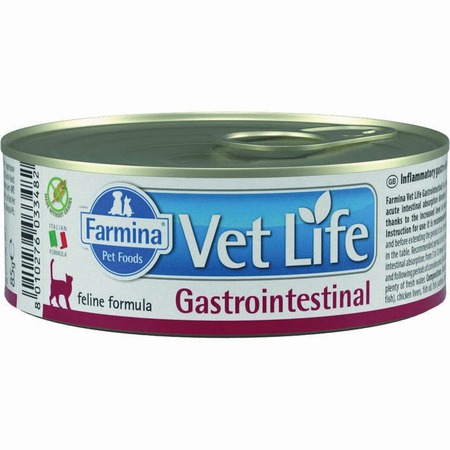 Farmina Vet Life Cat Gastrointestinal влажный корм для взрослых кошек при заболеваниях желудочно-кишечного тракта с курицей - 85 г (12 шт в уп) фото 1
