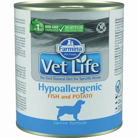 Влажный корм Farmina Vet Life Hypoallergenic для собак при аллергии с рыбой и картофелем - 300 г фото 1