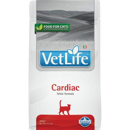 Farmina Vet Life Cat Cardiac ветеринарный диетический сухой корм для взрослых кошек с хронической сердечной недостаточностью - 400 г фото 1