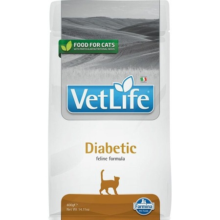 Farmina Vet Life Cat Diabetic ветеринарный диетический сухой корм для взрослых кошек с заболеванием сахарного диабета - 400 г фото 1