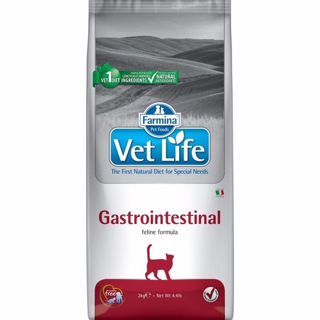 Farmina Vet Life Cat Gastrointestinal ветеринарный диетический сухой корм для взрослых кошек с воспалительными заболеваниями ЖКТ - 2 кг фото 1