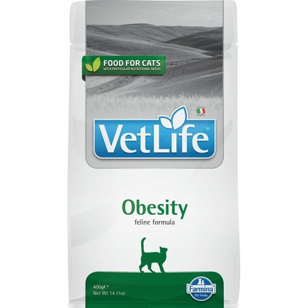 Farmina Vet Life Cat Obesity ветеринарный диетический сухой корм для взрослых кошек с излишнем весом - 400 г фото 1