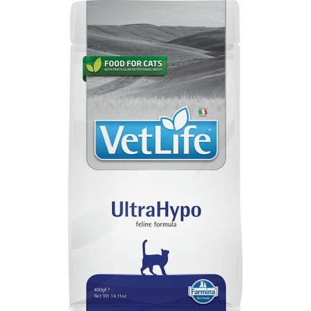 Farmina Vet Life Natural Diet Cat Ultrahypo сухой корм для кошек при аллергии - 400 г фото 1