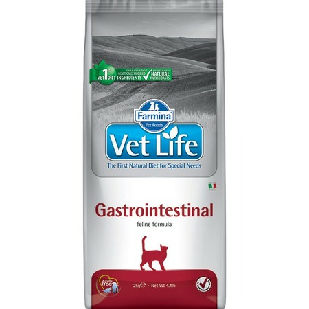 Farmina Vet Life Cat Gastrointestinal ветеринарный диетический сухой корм для взрослых кошек с воспалительными заболеваниями ЖКТ фото 1