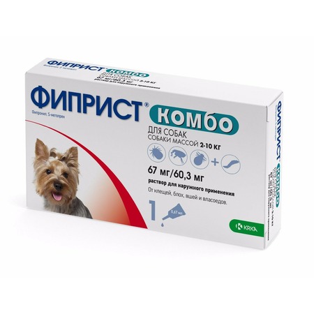 Фиприст Комбо KRKA капли для собак 2-10 кг от блох, вшей, клещей и власоедов - 1 пипетка фото 1