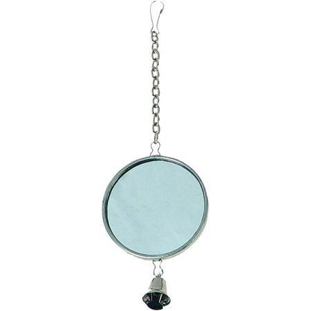 Flamingo игрушка для птиц "Зеркало с колокольчиком", круглое, серебро фото 1