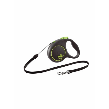 flexi Black Design cord S поводок-рулетка для собак, зеленая 5 м, до 12 кг фото 1