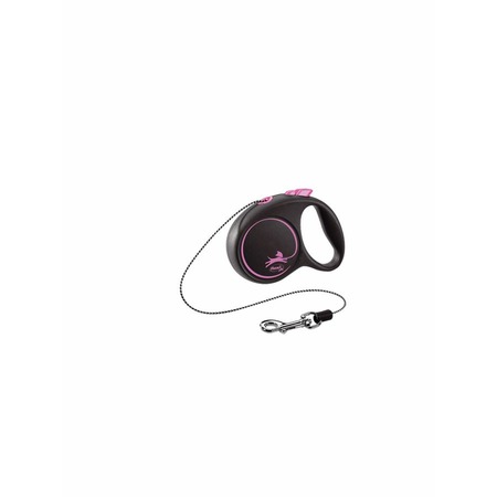 flexi Black Design cord XS поводок-рулетка для собак, черно-розовая 3 м, до 8 кг фото 1