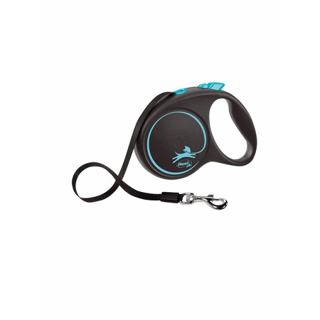 flexi Black Design tape L поводок-рулетка для собак, голубая 5 м, до 50 кг фото 1
