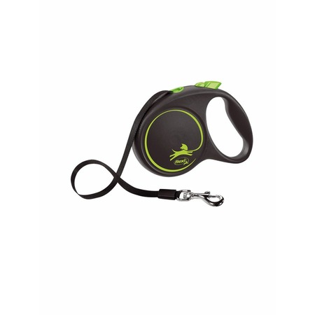 flexi Black Design tape L поводок-рулетка для собак, зеленая 5 м, до 50 кг фото 1