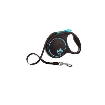 flexi Black Design tape M поводок-рулетка для собак, голубая 5 м, до 25 кг фото 1