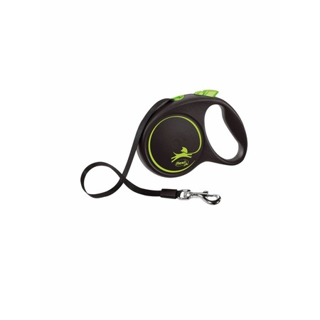 flexi Black Design tape M поводок-рулетка для собак, зеленая 5 м, до 25 кг фото 1