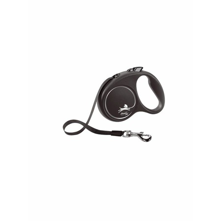 flexi Black Design tape S поводок-рулетка для собак, черная 5 м, до 15 кг фото 1