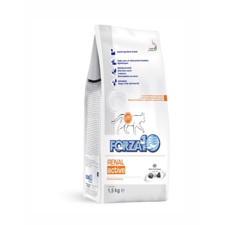 Forza10 Renal Active сухой корм для взрослых кошек при острой и хронической почечной недостаточности с рыбой - 1,5 кг фото 1