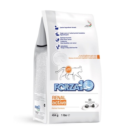 Сухой корм Forza10 Renal Active для взрослых кошек при острой и хронической почечной недостаточности с рыбой - 454 г фото 1