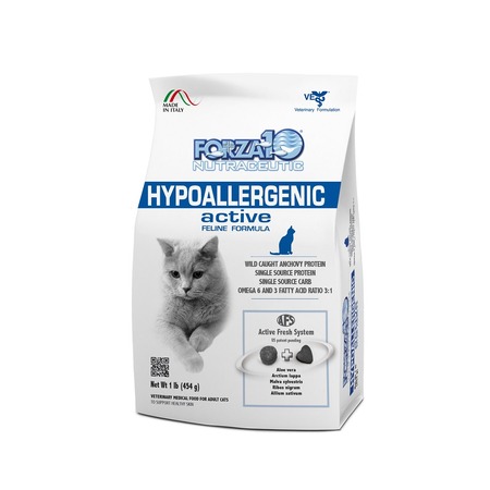 Сухой корм Forza10 Hypoallergenic Active для взрослых кошек с проблемами пищевой непереносимости и аллергии с рыбой - 454 г фото 1