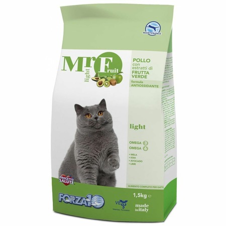 Forza10 Cat Mr Fruit Light Verde сухой корм для взрослых кошек любых пород склонных к полноте с курицей - 1,5 кг фото 1
