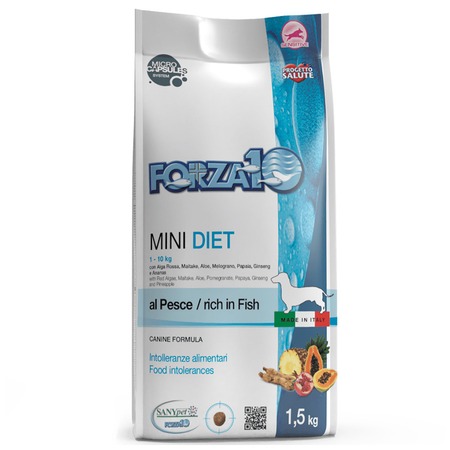 Сухой корм Forza10 Mini Diet для взрослых собак мелких пород при аллергии из рыбы с микрокапсулами - 1,5 кг фото 1