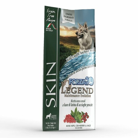 Forza10 Legend Skin Sacco полнорационный беззерновой корм для взрослых собак всех пород с чувствительной кожей, с рыбой -11,33 кг фото 1