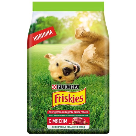 Friskies полнорационный сухой корм для собак, с мясом - 500 г фото 1