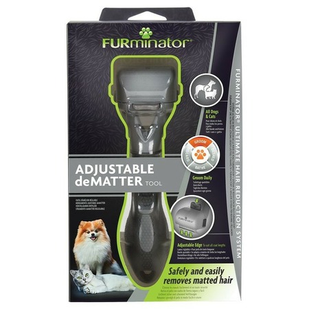 FURminator Adjustable Dematter Tool колтунорез для взрослых собак всех пород, кошек, грызунов и кроликов регулируемый фото 1