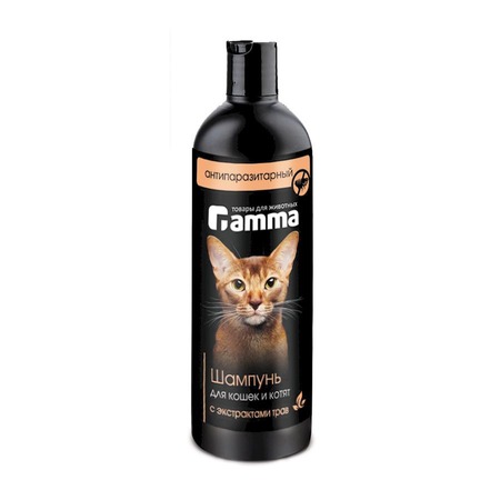Gamma шампунь для кошек и котят, антипаразитарный, с экстрактом трав - 250 мл фото 1