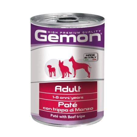 Gemon Dog полнорационный влажный корм для собак, паштет с говяжим рубцом, в консервах - 400 г фото 1
